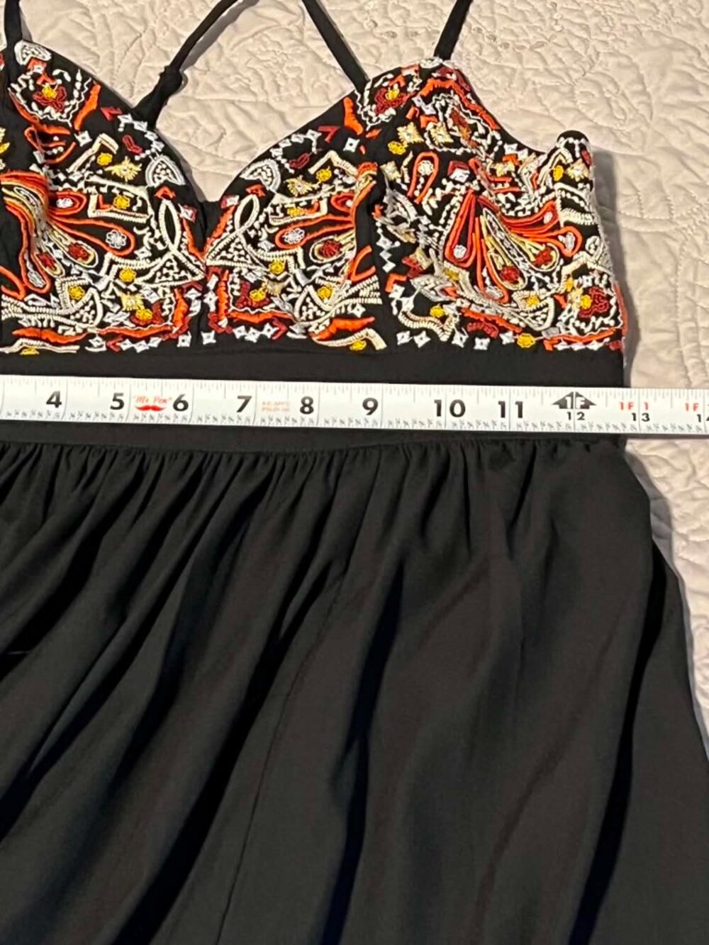 Abercrombie & Fitch Maxi Dress Spaghetti Straps Embroidered Size S - Picture 5 of 9